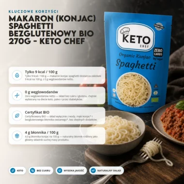Makaron (Konjac) Spaghetti Bezglutenowy BIO 270g - Keto Chef