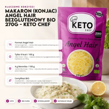 Makaron (Konjac) Angel Hair Bezglutenowy BIO 270g - Keto Chef
