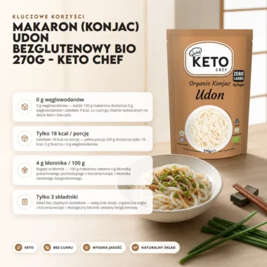 Makaron (Konjac) Udon Bezglutenowy BIO 270g - Keto Chef