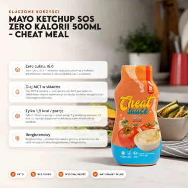Mayo Ketchup Sos Zero Kalorii 500ml - Cheat Meal