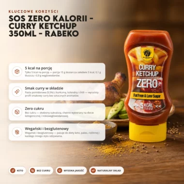Sos Zero Kalorii - Curry Ketchup 350ml - Rabeko