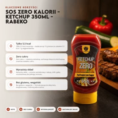 Sos Zero Kalorii - Ketchup 350ml - Rabeko
