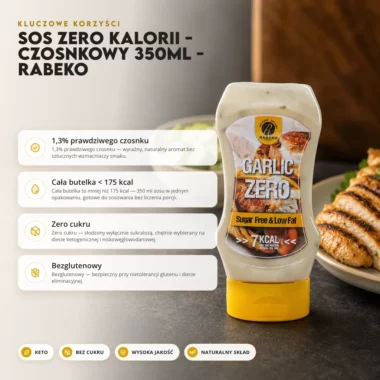 Sos Zero Kalorii - Czosnkowy 350ml - Rabeko