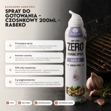 Spray do Gotowania - Czosnkowy 200ml - Rabeko