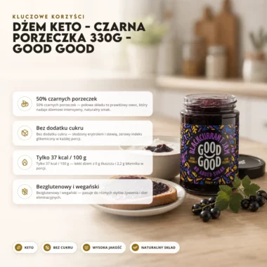 Dżem Keto - Czarna Porzeczka 330g - Good Good