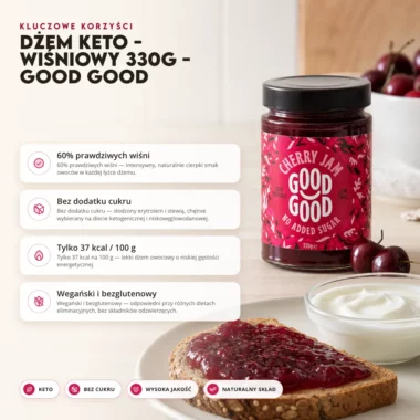 Dżem Keto - Wiśniowy 330g - Good Good