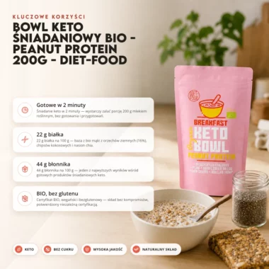 Bowl Keto Śniadaniowy BIO - Peanut Protein 200g - Diet-Food
