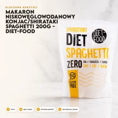 Makaron Niskowęglowodanowy Konjac/Shirataki Spaghetti 200g - Diet-Food