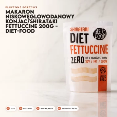 Makaron Niskowęglowodanowy Konjac/Shirataki Fettuccine 200g - Diet-Food