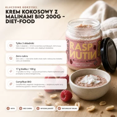Krem Kokosowy z Malinami BIO 200g - Diet-Food