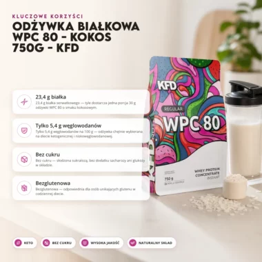 Odżywka Białkowa WPC 80 - Kokos 750g - KFD