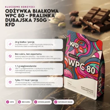 Odżywka Białkowa WPC 80 - Pralinka Dubajska 750g - KFD
