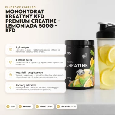Monohydrat Kreatyny KFD Premium Creatine - Lemoniada 500g - KFD