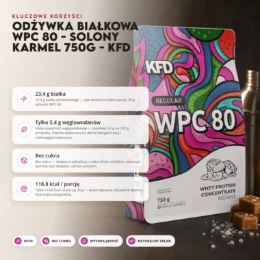 Odżywka Białkowa WPC 80 - Solony Karmel 750g - KFD