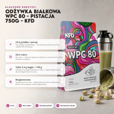 Odżywka Białkowa WPC 80 - Pistacja 750g - KFD