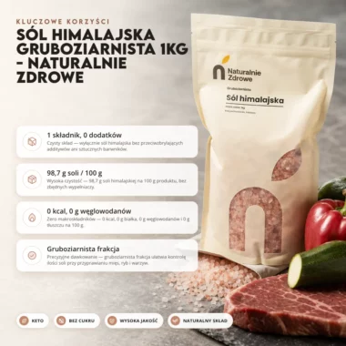 Sól Himalajska Gruboziarnista 1kg - Naturalnie Zdrowe