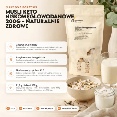 Musli Keto Niskowęglowodanowe 200g - Naturalnie Zdrowe