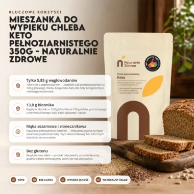 Mieszanka do Wypieku Chleba Keto Pełnoziarnistego 350g - Naturalnie Zdrowe