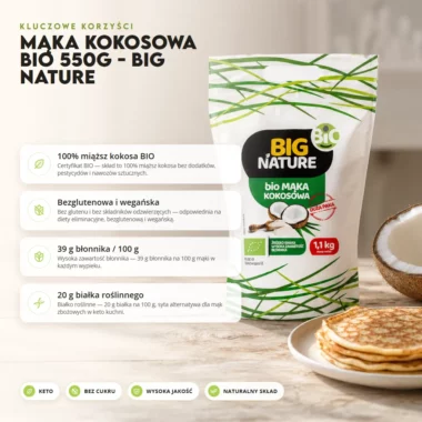 Mąka kokosowa BIO 550g - Big Nature