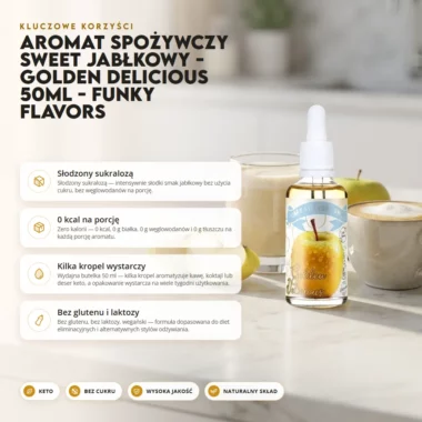 Aromat Spożywczy Sweet Jabłkowy - Golden Delicious 50ml - Funky Flavors
