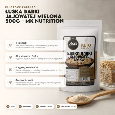 Łuska Babki Jajowatej Mielona 500g - MK Nutrition