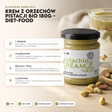 Krem z Orzechów Pistacji BIO 180g - Diet-Food