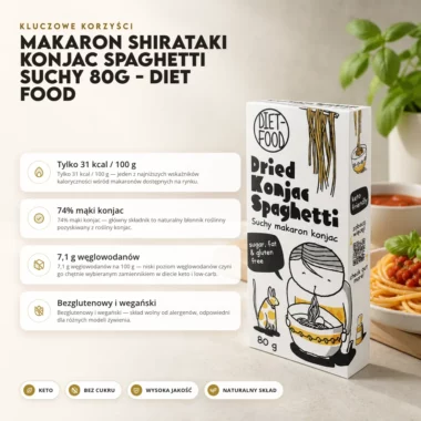 Makaron Shirataki Konjac Spaghetti Suchy 80g - Diet Food