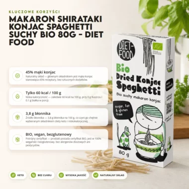 Makaron Shirataki Konjac Spaghetti Suchy BIO 80g - Diet Food