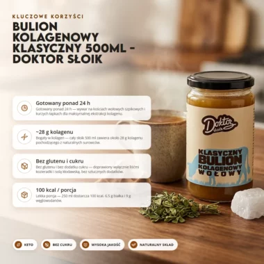 Bulion kolagenowy klasyczny 500ml - Doktor Słoik