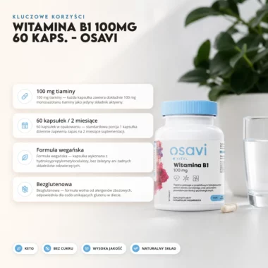 Witamina B1 100mg 60 kaps. - Osavi