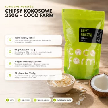 Chipsy kokosowe 250g - Coco Farm