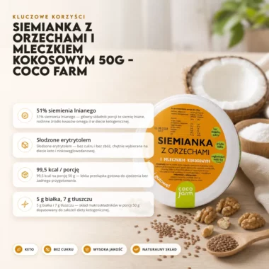 Siemianka z Orzechami i Mleczkiem Kokosowym 50g - Coco Farm