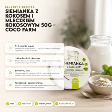 Siemianka z Kokosem i Mleczkiem Kokosowym 50g - Coco Farm