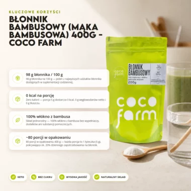 Błonnik Bambusowy (Mąka Bambusowa) 400g - Coco Farm