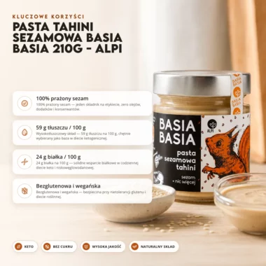 Pasta Tahini Sezamowa Basia Basia 210g - Alpi