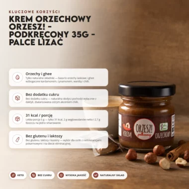 Krem Orzechowy ORZESZ! - Podkręcony 35g - Palce Lizać