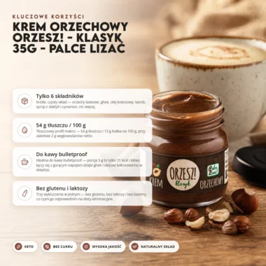Krem Orzechowy ORZESZ! - Klasyk 35g - Palce Lizać