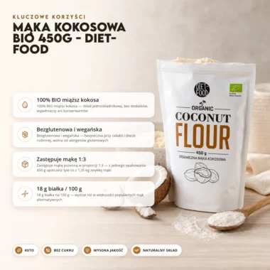 Mąka kokosowa BIO 450g - Diet-Food