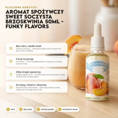 Aromat Spożywczy Sweet Soczysta Brzoskwinia 50ml - Funky Flavors