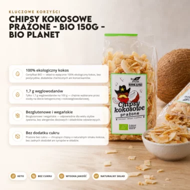 Chipsy kokosowe prażone - BIO 150g - BIO PLANET