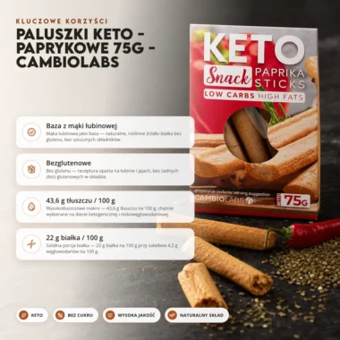 Paluszki Keto - Paprykowe 75g - CambioLabs