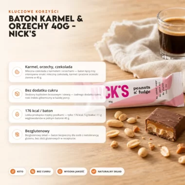 Baton Karmel & Orzechy 40g - Nick's