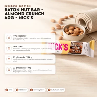 Baton Nut Bar - Almond Crunch 40g - Nick's