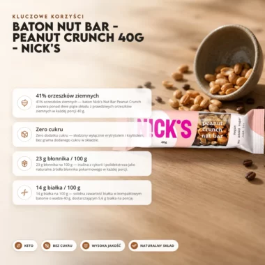 Baton Nut Bar - Peanut Crunch 40g - Nick's