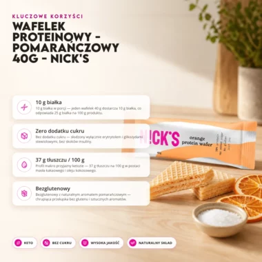 Wafelek Proteinowy - Pomarańczowy 40g - Nick's