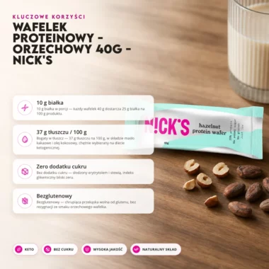 Wafelek Proteinowy - Orzechowy 40g - Nick's