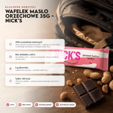 Wafelek Masło Orzechowe 35g - Nick's