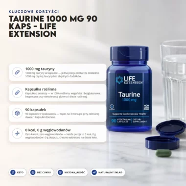 Taurine 1000 mg 90 kaps - Life Extension