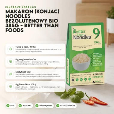 Makaron (Konjac) Noodles Bezglutenowy BIO 385g - Better Than Foods