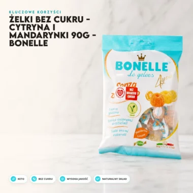 Żelki Bez Cukru - Cytryna i Mandarynki 90g - Bonelle